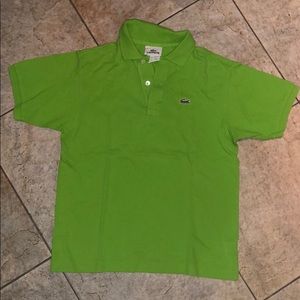Lacoste boys green polo shirt sleeve shirt sz 12